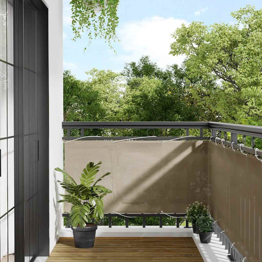 vidaXL Balcony Screen Taupe 75x800 cm 100% Polyester Oxford