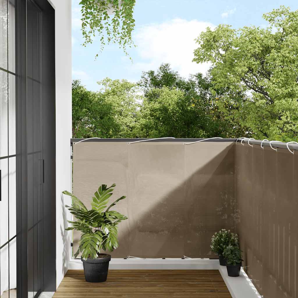 vidaXL Balcony Screen Taupe 120x700 cm 100% Polyester Oxford
