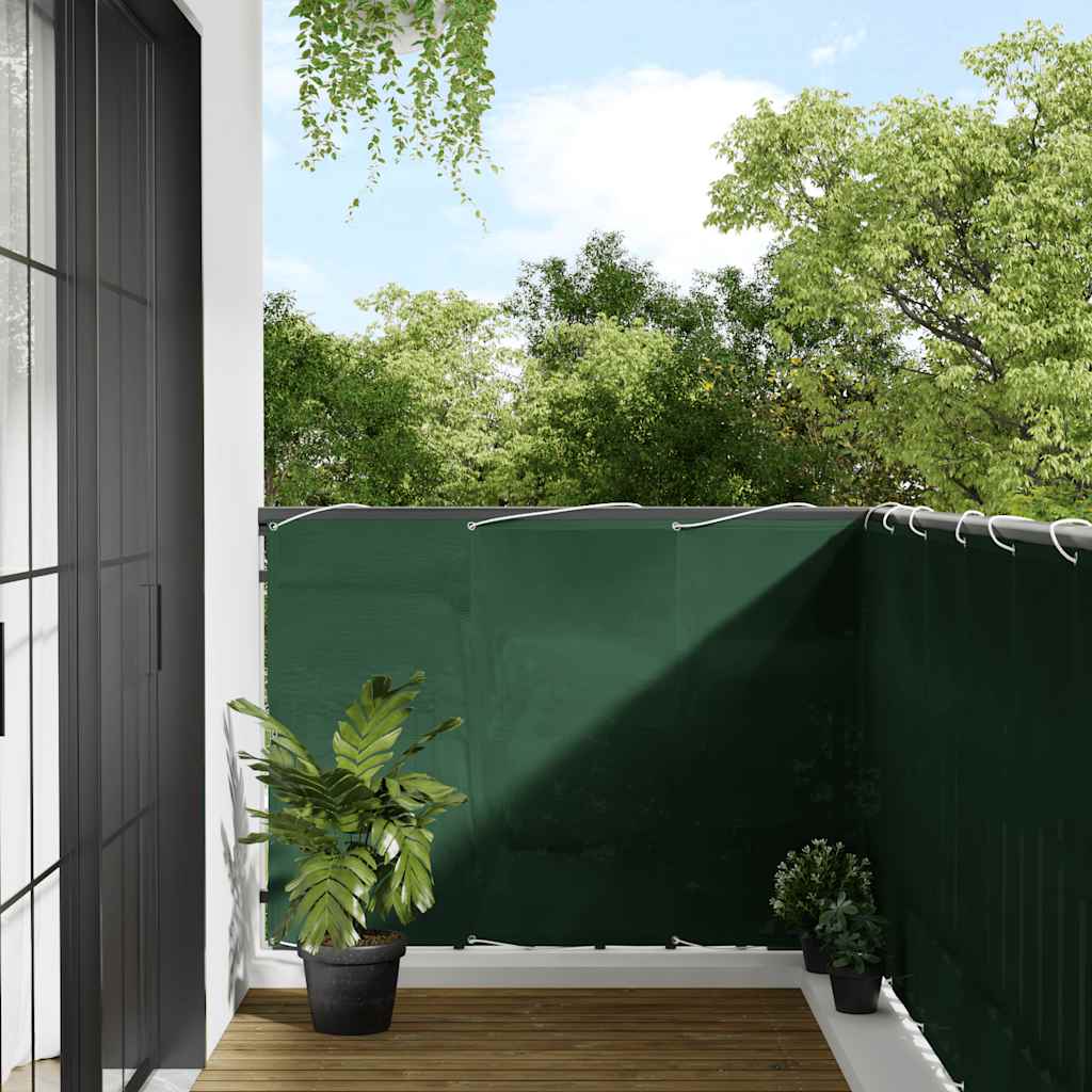 vidaXL Balcony Screen Dark Green 120x700 cm 100% Polyester Oxford