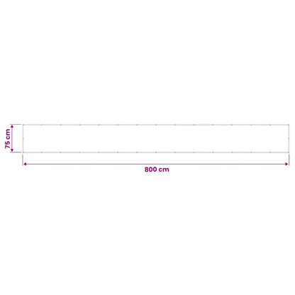 vidaXL Balcony Screen Black 75x800 cm 100% Polyester Oxford