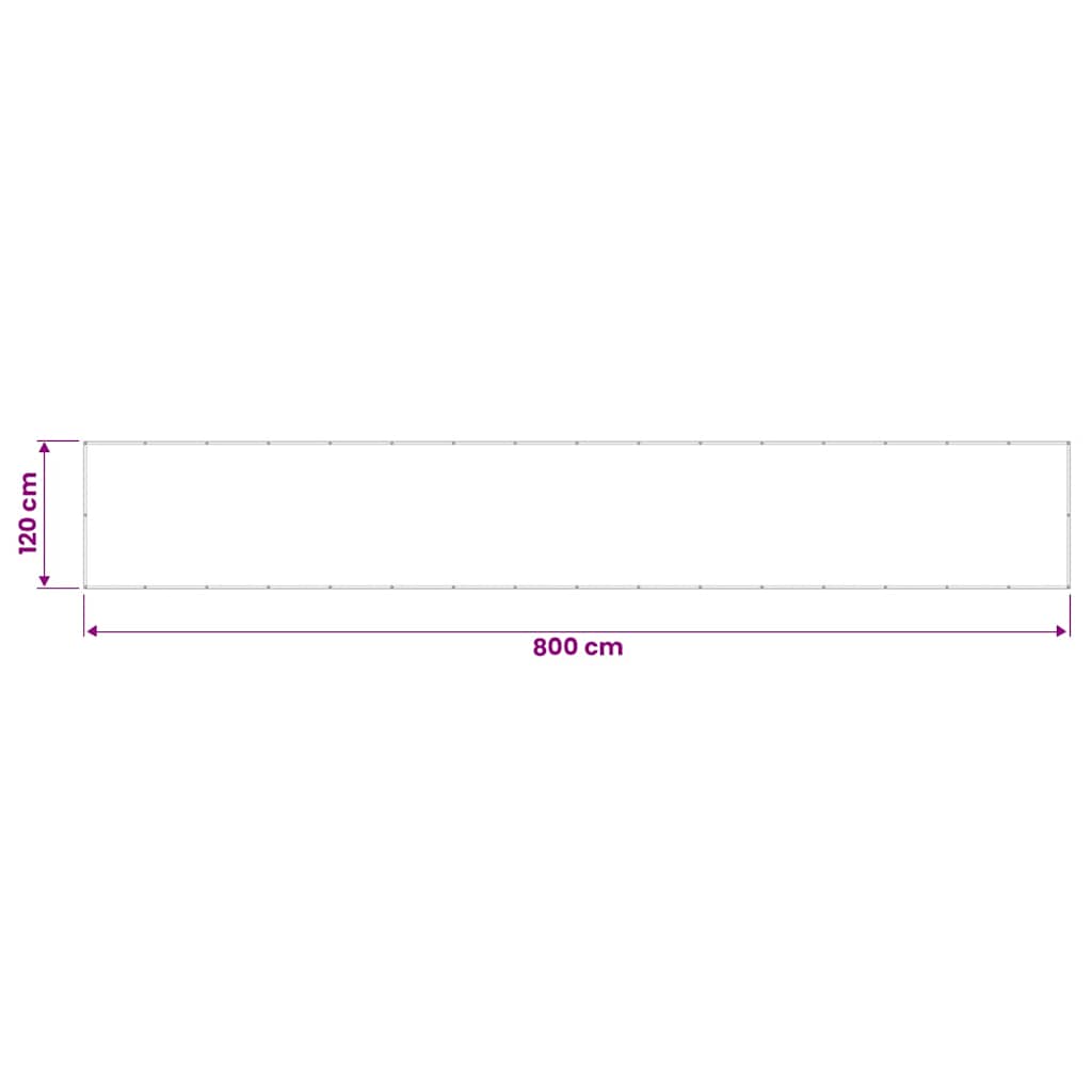 vidaXL Balcony Screen Black 120x800 cm 100% Polyester Oxford