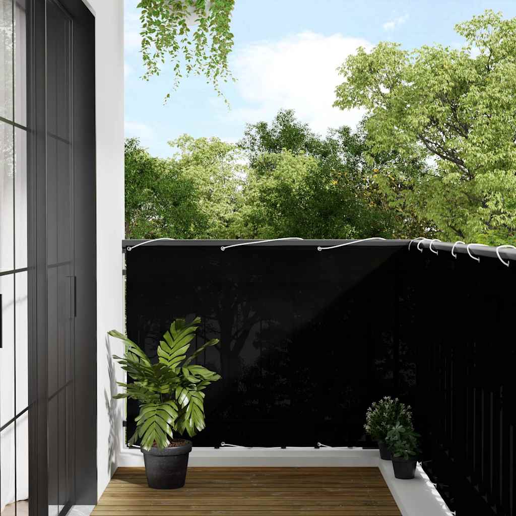 vidaXL Balcony Screen Black 120x1000 cm 100% Polyester Oxford