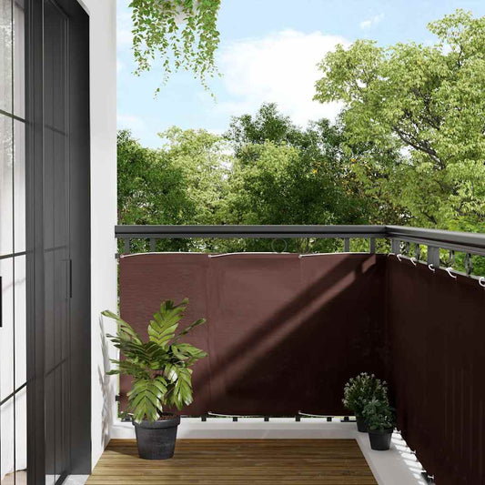 vidaXL Balcony Screen Brown 90x800 cm 100% Polyester Oxford