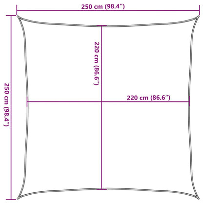 vidaXL Sun Shade Sail Light Grey 2.5x2.5 m 100% Polyester Oxford