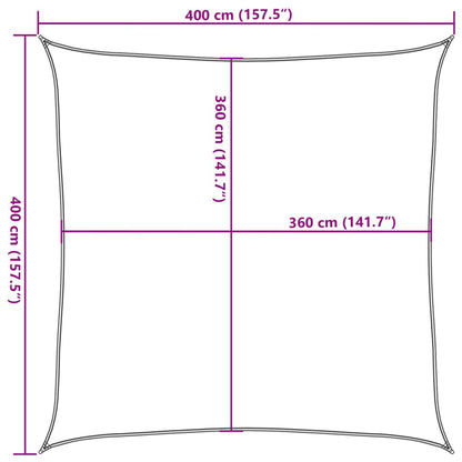 vidaXL Sun Shade Sail Light Grey 4x4 m 100% Polyester Oxford