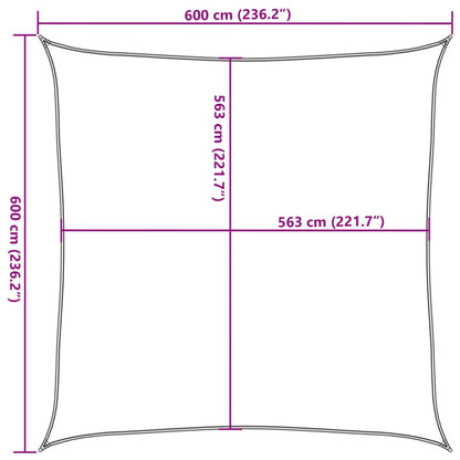 vidaXL Sun Shade Sail Light Grey 6x6 m 100% Polyester Oxford