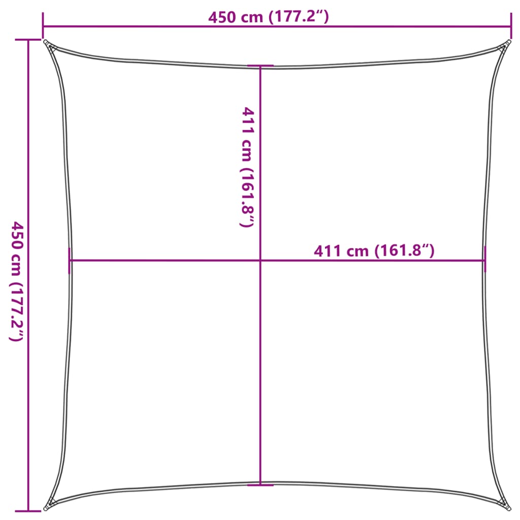 vidaXL Sun Shade Sail Sand 4.5x4.5 m 100% Polyester Oxford