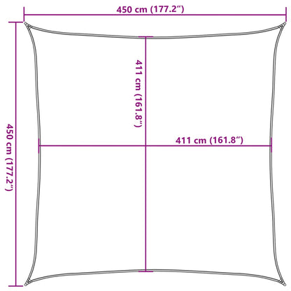 vidaXL Sun Shade Sail Sand 4.5x4.5 m 100% Polyester Oxford