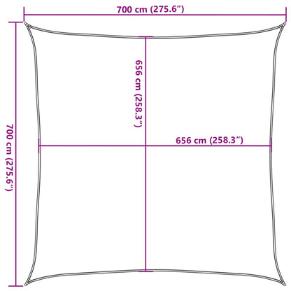 vidaXL Sun Shade Sail Sand 7x7 m 100% Polyester Oxford
