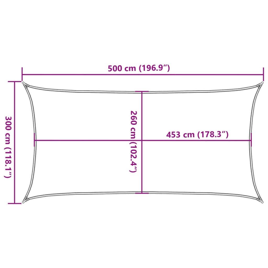 vidaXL Sun Shade Sail Light Grey 5x3 m 100% Polyester Oxford