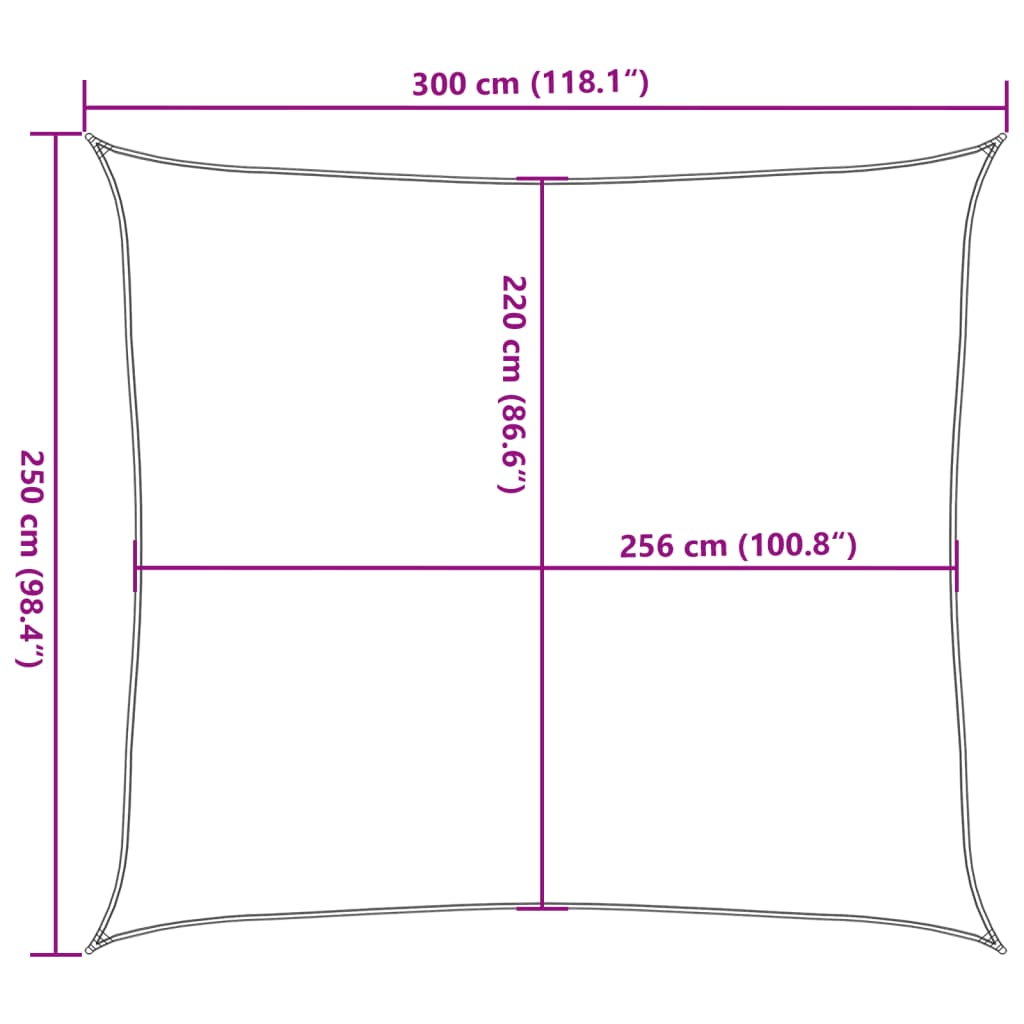 vidaXL Sun Shade Sail Sand 3x2.5 m 100% Polyester Oxford