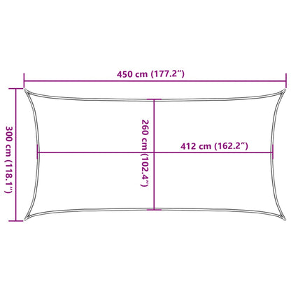 vidaXL Sun Shade Sail Sand 4.5x3 m 100% Polyester Oxford