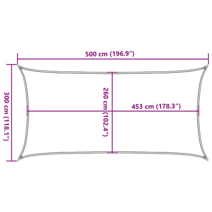 vidaXL Sun Shade Sail Sand 5x3 m 100% Polyester Oxford