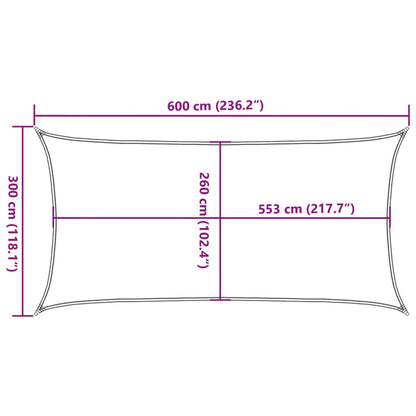 vidaXL Sun Shade Sail Sand 6x3 m 100% Polyester Oxford