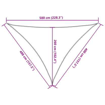vidaXL Sun Shade Sail Light Grey 4x4x5,8 m 100% Polyester Oxford