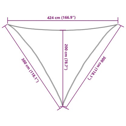 vidaXL Sun Shade Sail Sand 3x3x4.24 m 100% Polyester Oxford