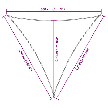 vidaXL Sun Shade Sail Sand 5x5x5 m 100% Polyester Oxford