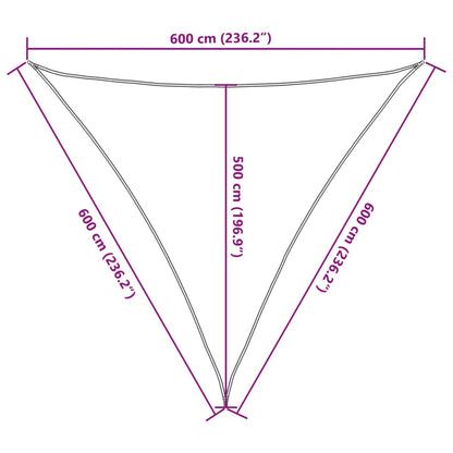 vidaXL Sun Shade Sail Sand 6x6x6 m 100% Polyester Oxford