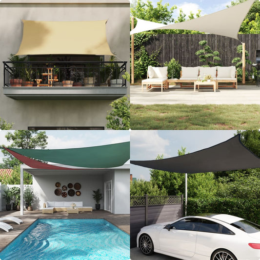 vidaXL Sun Shade Sail Black 2x2x2 m 100% Polyester Oxford