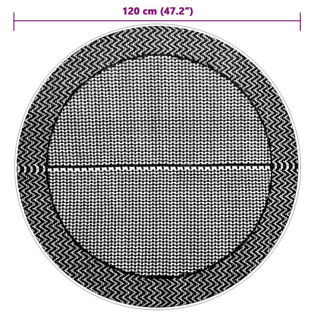 vidaXL Outdoor Carpet ARAKIL Grey Ø120 cm PP