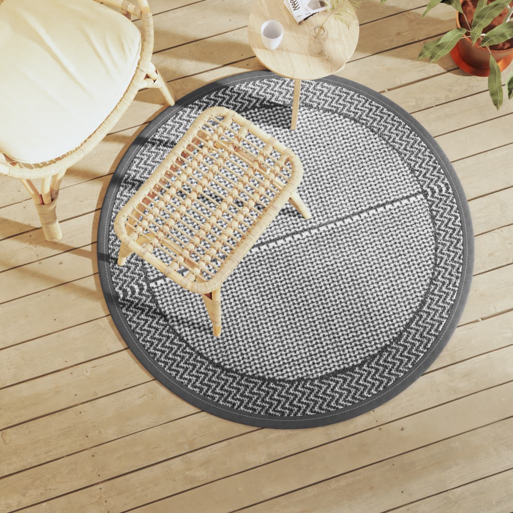 vidaXL Outdoor Carpet ARAKIL Grey Ø120 cm PP