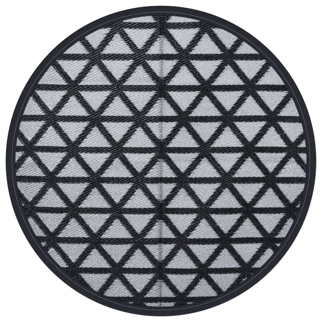 vidaXL Outdoor Carpet ARAKIL Black Ø160 cm PP