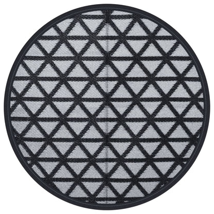 vidaXL Outdoor Carpet ARAKIL Black Ø160 cm PP
