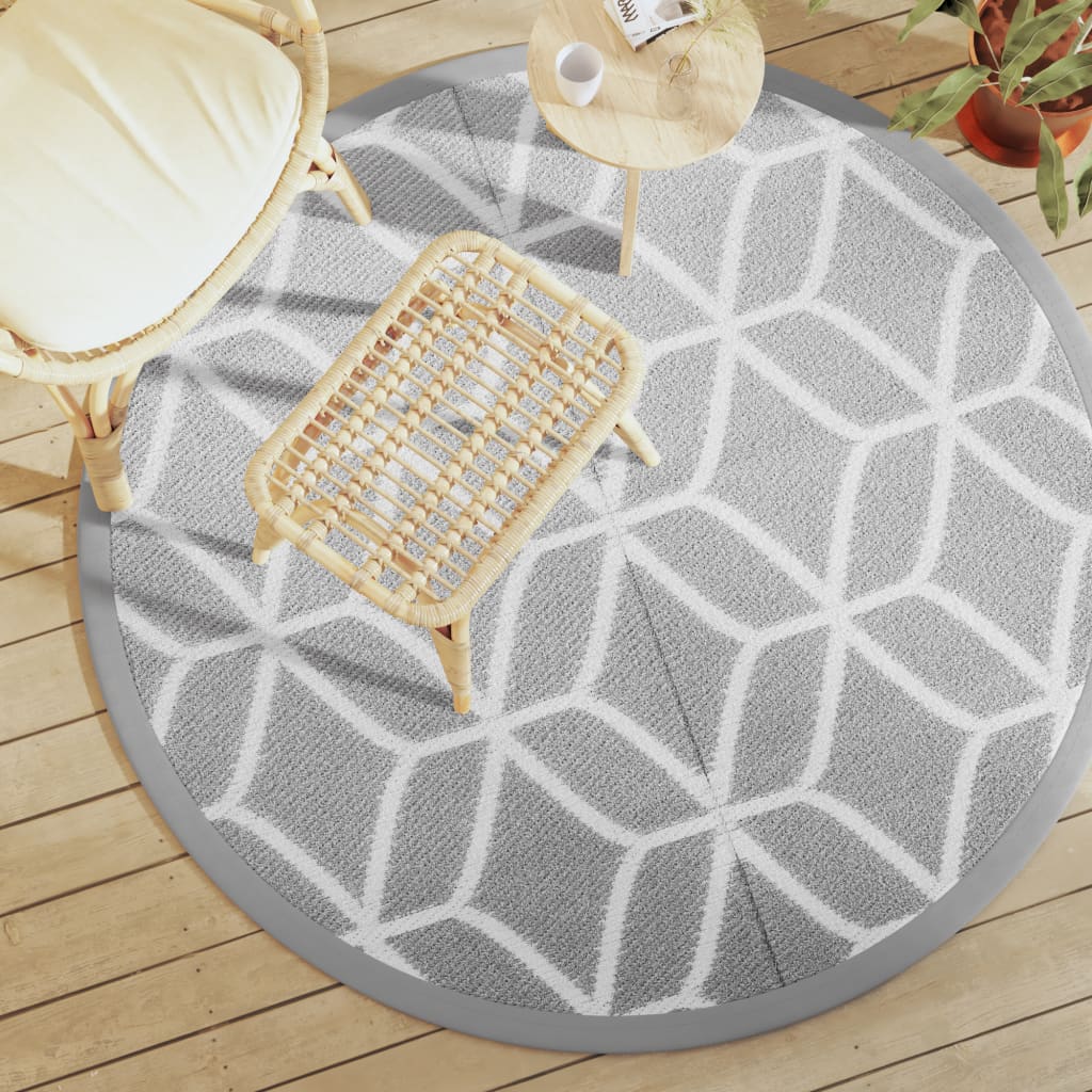 vidaXL Outdoor Carpet ARAKIL Grey Ø160 cm PP