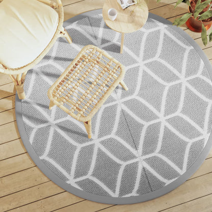 vidaXL Outdoor Carpet ARAKIL Grey Ø160 cm PP