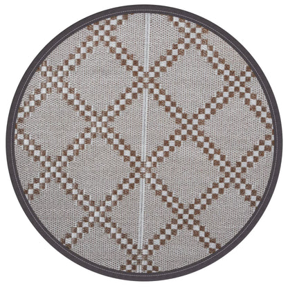 vidaXL Outdoor Carpet ARAKIL Brown Ø120 cm PP