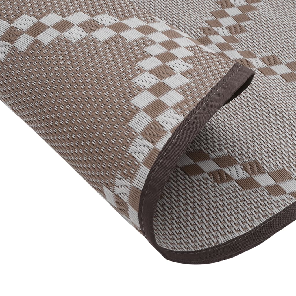 vidaXL Outdoor Carpet ARAKIL Brown Ø120 cm PP