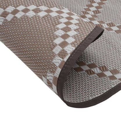 vidaXL Outdoor Carpet ARAKIL Brown Ø120 cm PP