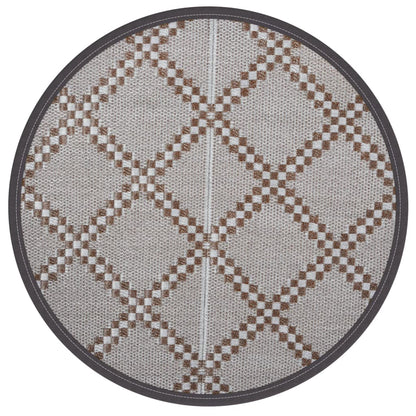vidaXL Outdoor Carpet ARAKIL Brown Ø160 cm PP