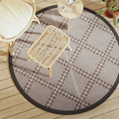 vidaXL Outdoor Carpet ARAKIL Brown Ø160 cm PP