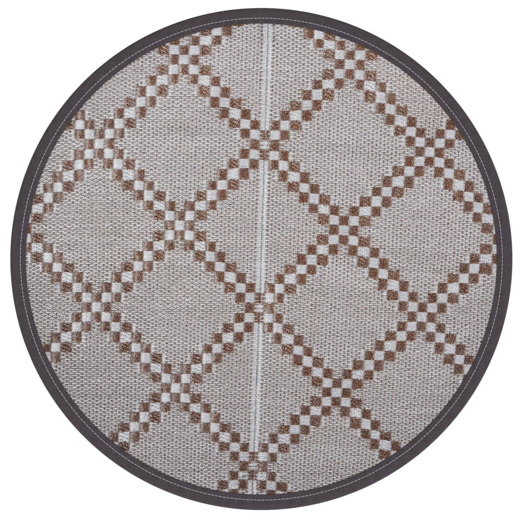 vidaXL Outdoor Carpet ARAKIL Brown Ø200 cm PP