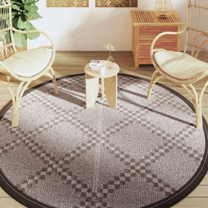 vidaXL Outdoor Carpet ARAKIL Brown Ø200 cm PP
