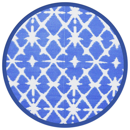 vidaXL Outdoor Carpet ARAKIL Blue and White Ø160 cm PP