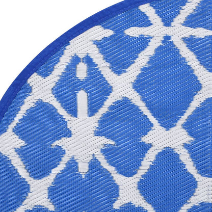 vidaXL Outdoor Carpet ARAKIL Blue and White Ø160 cm PP