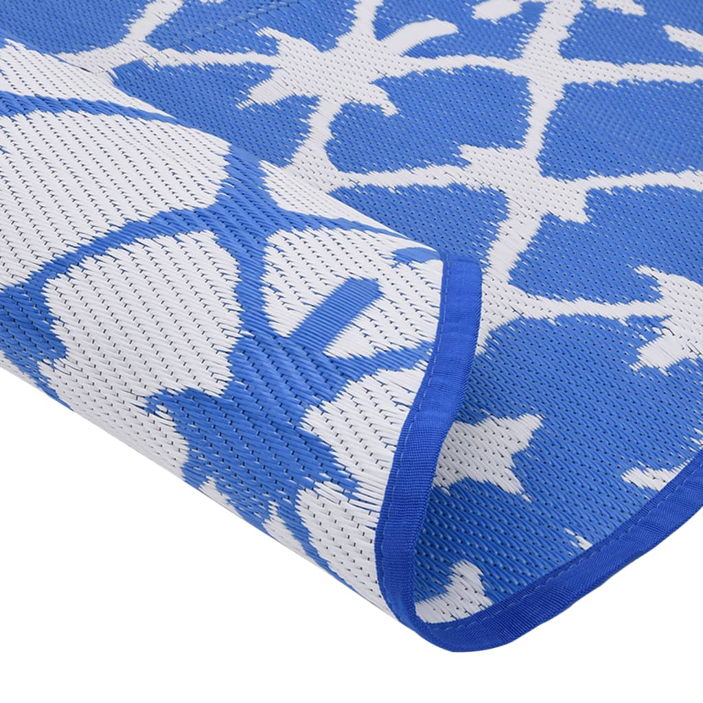 vidaXL Outdoor Carpet ARAKIL Blue and White Ø160 cm PP