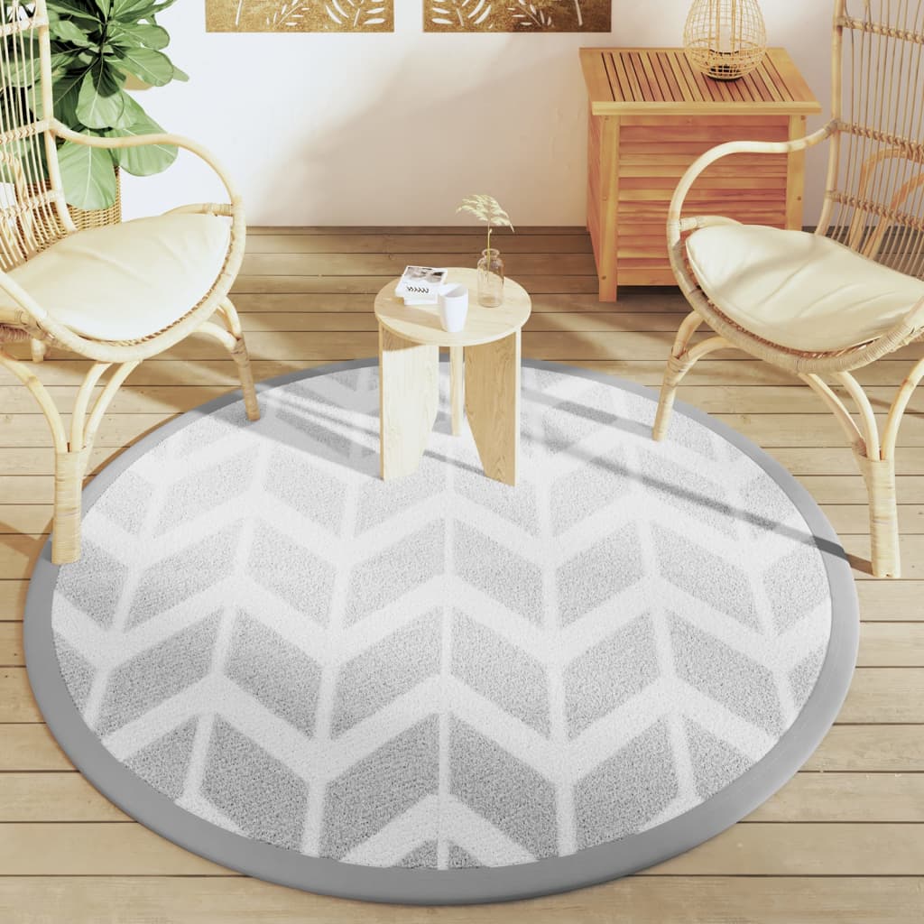 vidaXL Outdoor Carpet ARAKIL Grey Ø160 cm PP