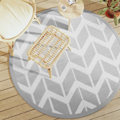 vidaXL Outdoor Carpet ARAKIL Grey Ø160 cm PP