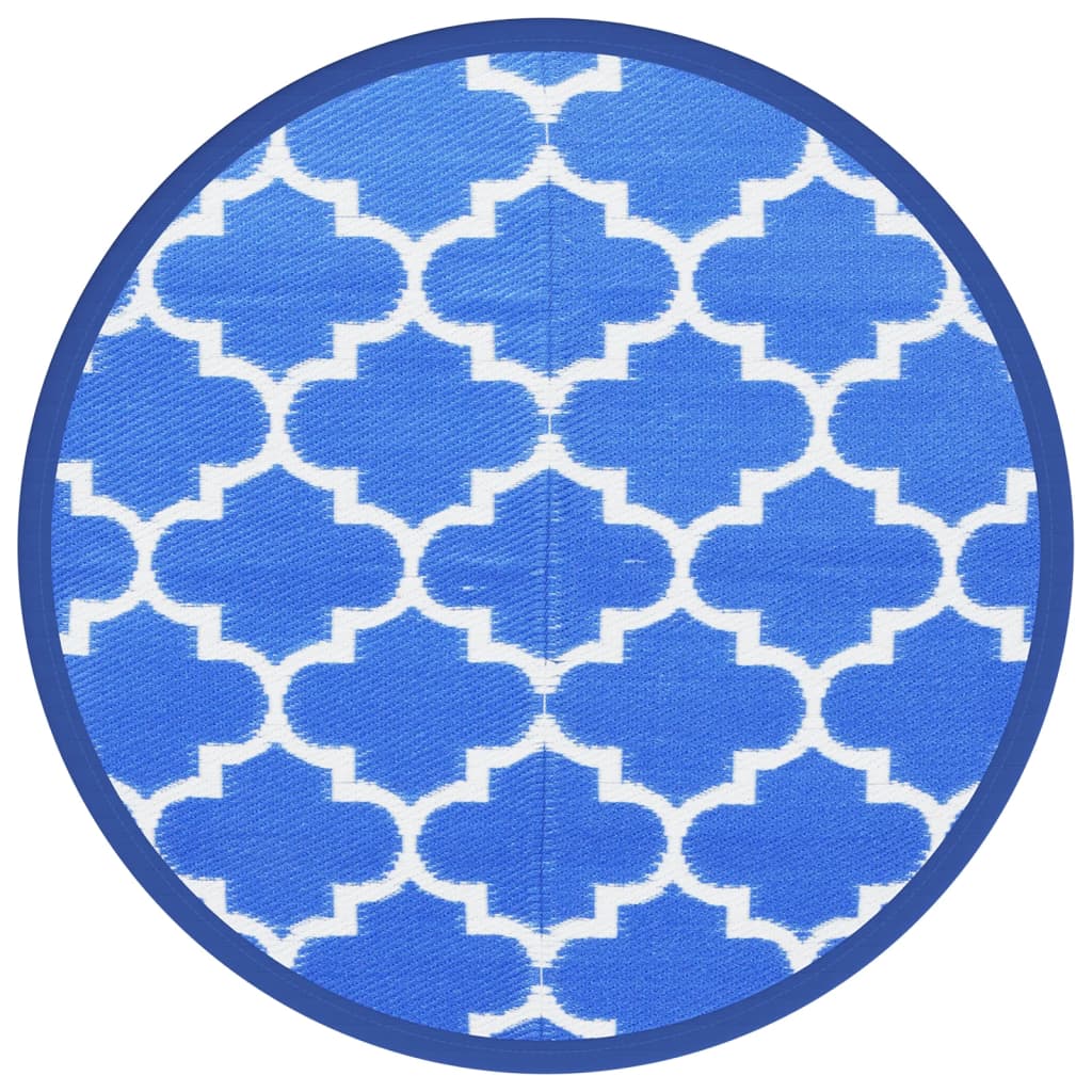 vidaXL Outdoor Carpet ARAKIL Blue Ø120 cm PP