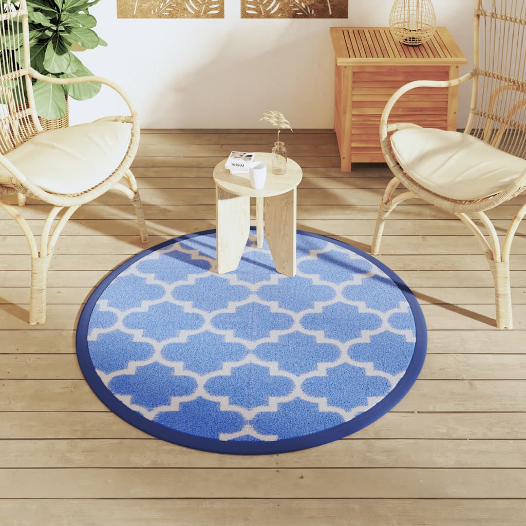 vidaXL Outdoor Carpet ARAKIL Blue Ø120 cm PP