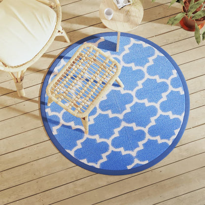 vidaXL Outdoor Carpet ARAKIL Blue Ø120 cm PP