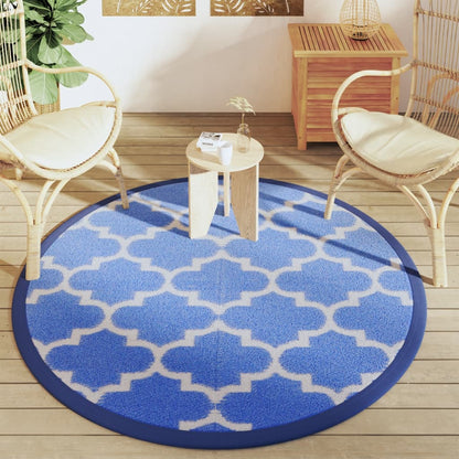 vidaXL Outdoor Carpet ARAKIL Blue Ø160 cm PP