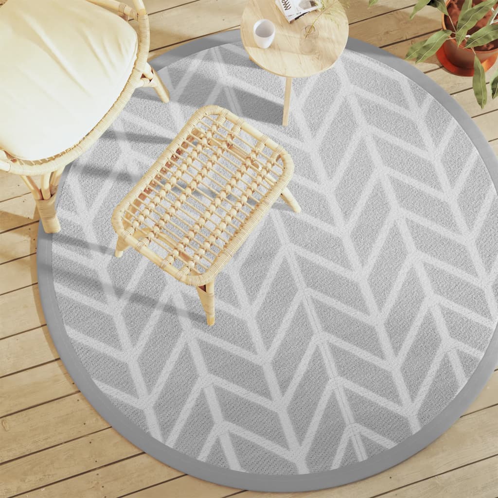 vidaXL Outdoor Carpet ARAKIL Grey Ø160 cm PP