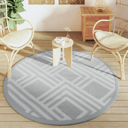 vidaXL Outdoor Carpet ARAKIL Grey Ø160 cm PP