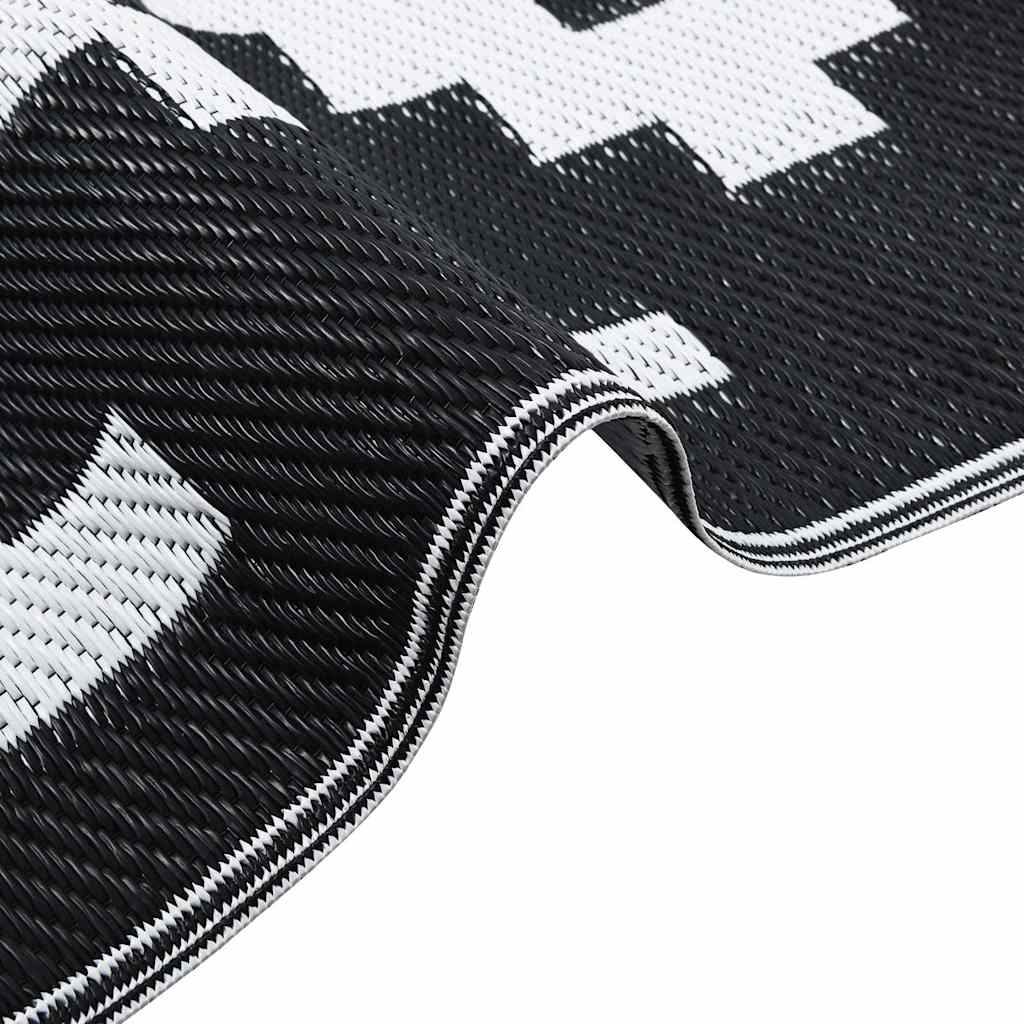 vidaXL Outdoor Carpet ARAKIL White and Black 190x290 cm PP