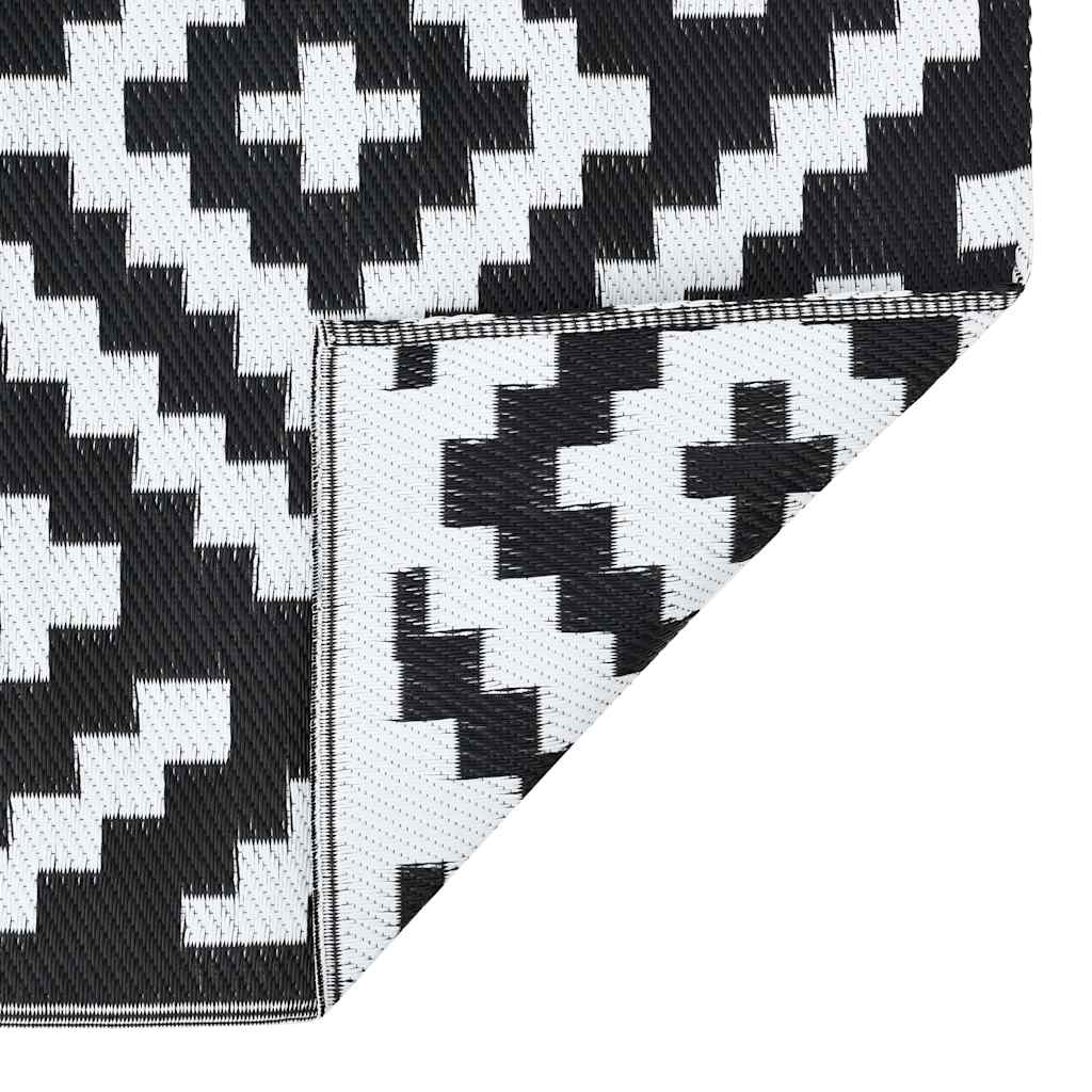 vidaXL Outdoor Carpet ARAKIL White and Black 190x290 cm PP