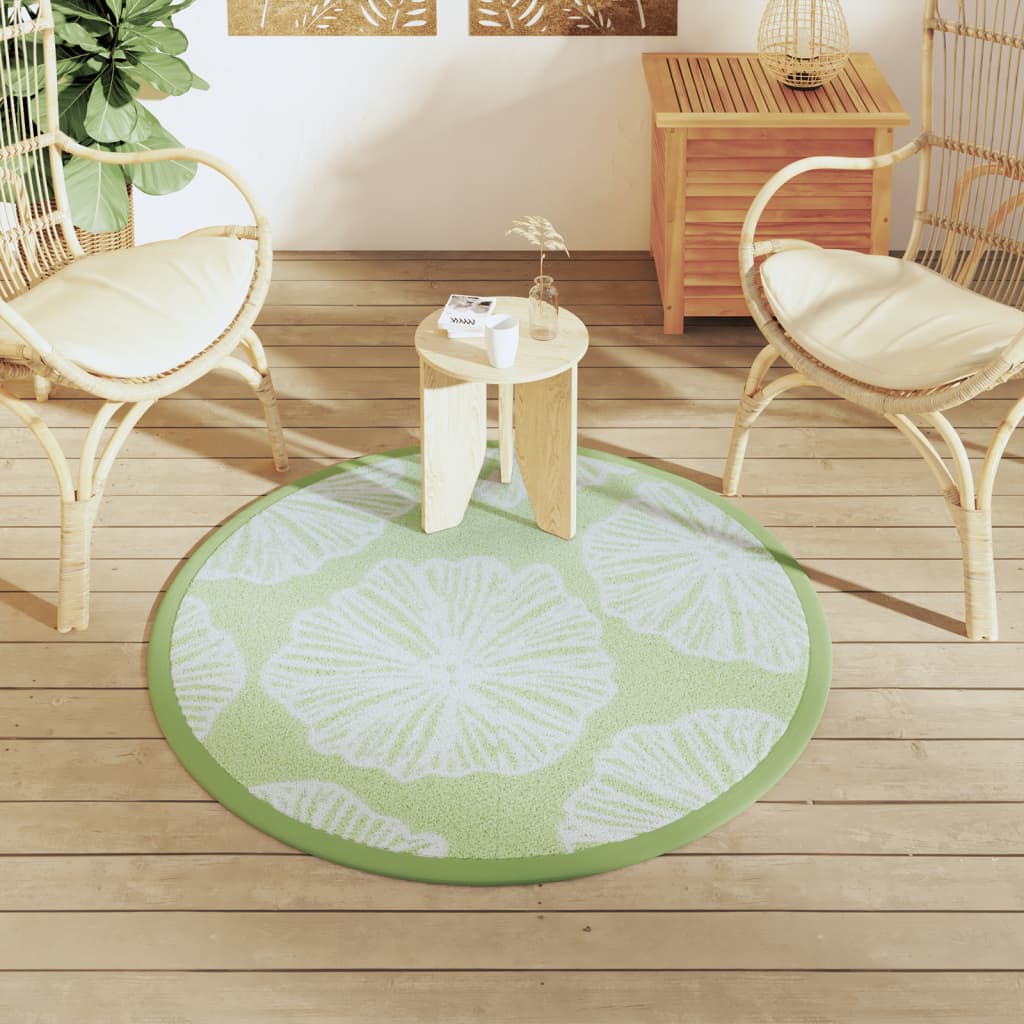 vidaXL Outdoor Carpet ARAKIL Green Ø120 cm PP